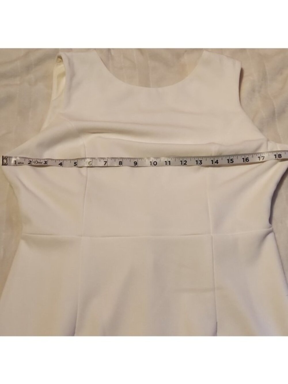 New York & Company, White Sleeveless Low V-Back Mini Dress Sz L - Picture 8 of 12